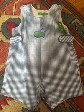 Masters Blue and White Gingham Toddler Romper